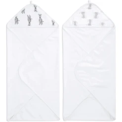 Aden + Anais™ Essential S Badhanddoek Met Kap 2-pack Safari Babes -Kleine Wondertjes aden anais essential s badhanddoek met kap 2 pack safari babes a391391 2