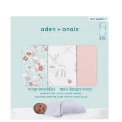 Aden + Anais™ Essential S Easy Swaddle™ Wrap-around Pucksack 3-pack Set Sprookje Flower -Kleine Wondertjes aden anais essential s easy swaddle wrap around pucksack 3 pack set sprookje flower a302843 4