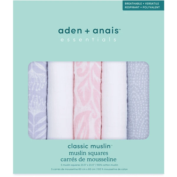 Aden + Anais™ Essential S Katoenen Mousseline Boerendoeken 5-pack Damsel 60 X 60 Cm 4 Aden + Anais™ Essential S Katoenen Mousseline Boerendoeken 5-pack Damsel 60 X 60 Cm - Afbeelding 4