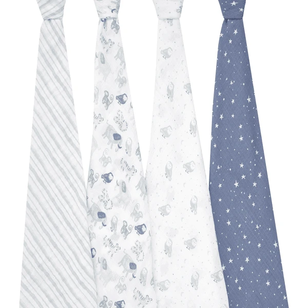 Aden + Anais™ Essential S Katoenen Mousseline Draagdoek 4-pack Time To Dream 2 Aden + Anais™ Essential S Katoenen Mousseline Draagdoek 4-pack Time To Dream - Afbeelding 2