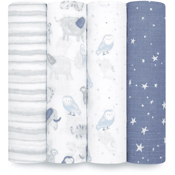 Aden + Anais™ Essential S Katoenen Mousseline Draagdoek 4-pack Time To Dream 1 Aden + Anais™ Essential S Katoenen Mousseline Draagdoek 4-pack Time To Dream
