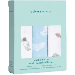 Aden + Anais™ Essential S Katoenen Mousseline Flanel Space Explore Rs Set Van -Kleine Wondertjes aden anais essential s katoenen mousseline flanel space explore rs set van a316406 3