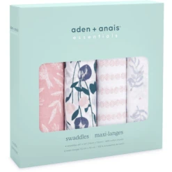 Aden + Anais™ Essential S Pucktuch Flower S Bloom 4-pack -Kleine Wondertjes aden anais essential s pucktuch flower s bloom 4 pack a378446 2