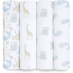 Aden + Anais™ Essential S Pucktuch Natural History 4-pack