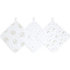 Aden +anais™ Musslin Washandje 3-Pack Blush Ing Bunnies -Kleine Wondertjes aden anais musslin washandje 3 pack blush ing bunnies a410157 2