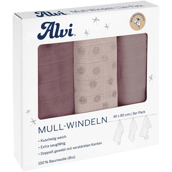 Alvi ® Gaasluiers 3-pack Krullende Stippen 80 X 80 Cm 1 Alvi ® Gaasluiers 3-pack Krullende Stippen 80 X 80 Cm