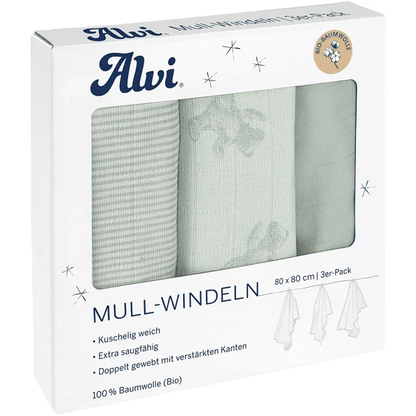 Alvi ® Gaasluiers 3-pack Teddy 1961 80 X 80 Cm 1 Alvi ® Gaasluiers 3-pack Teddy 1961 80 X 80 Cm