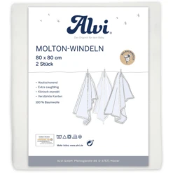 Alvi ® Molton Luiers 2-pack Wit 80 X 80 Cm -Kleine Wondertjes alvi molton luiers 2 pack wit 80 x 80 cm a334795 4