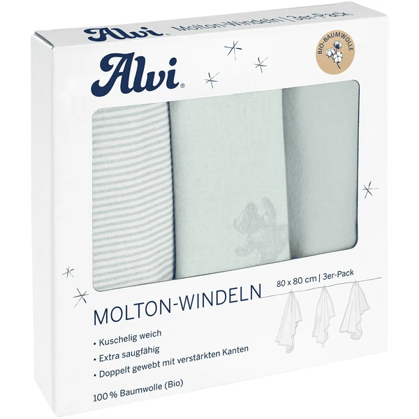 Alvi ® Molton Luiers 3-pack Teddy 1961 80 X 80 Cm 1 Alvi ® Molton Luiers 3-pack Teddy 1961 80 X 80 Cm