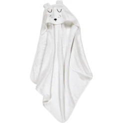 Alvi ® Terry Set Badhanddoek Met Capuchon En Washandje Wit -Kleine Wondertjes alvi terry set badhanddoek met capuchon en washandje wit a312984 3