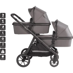 BabyGO Duowagen Duo Grey -Kleine Wondertjes babygo duowagen duo grey a405618 2