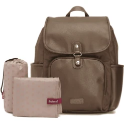 Babymel Luier Rugzak Freddie Vegan Leather Tan -Kleine Wondertjes babymel luier rugzak freddie vegan leather tan a416148 3