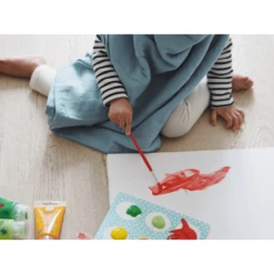 BEABA ® Set Van 2 Burp Cloths Baltic Blue/Dots 120 X 120 Cm -Kleine Wondertjes beaba set van 2 burp cloths baltic blue dots 120 x 120 cm a365390 2