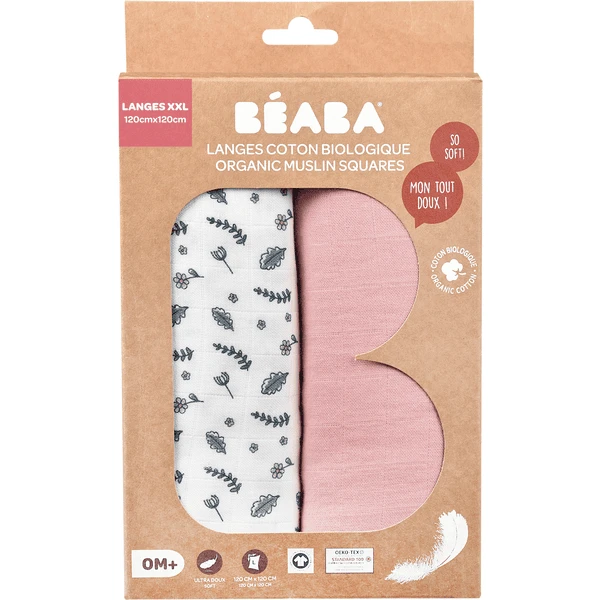 BEABA ® Set Van 2 Burp Doeken Mirage Altosa/Bloemenveld 120 X 120 Cm 5 BEABA ® Set Van 2 Burp Doeken Mirage Altosa/Bloemenveld 120 X 120 Cm - Afbeelding 5