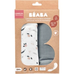 BEABA ® Set Van 2 Burp Doeken Mirage Storm/Spring Flower 120 X 120 Cm -Kleine Wondertjes beaba set van 2 burp doeken mirage storm spring flower 120 x 120 cm a365385 4