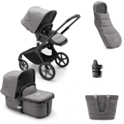 Bugaboo Combi Kinderwagen Fox 5 Met Accessoires Black /Grey Melange