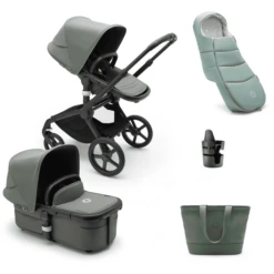 Bugaboo Combi Kinderwagen Fox 5 Met Toebehoren Black / Forest Green