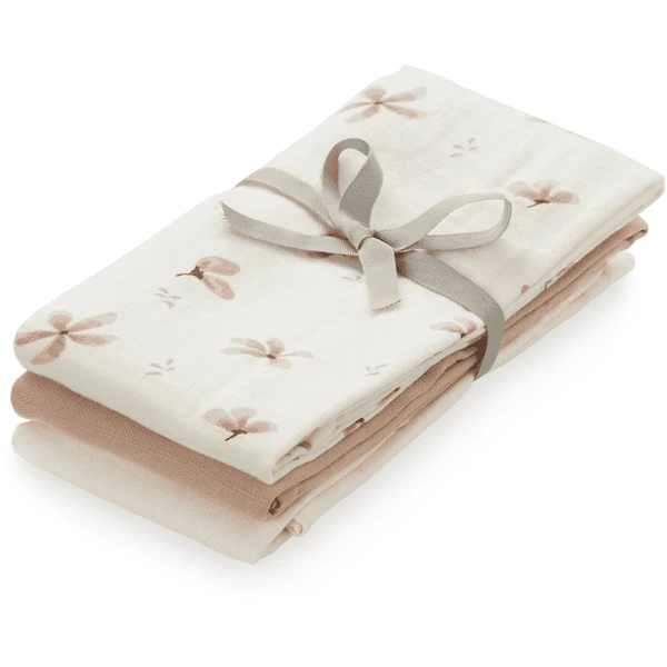 Cam Cam Copenhagen Gaasdoek 3-pack Wind Flower Crème Bruin Beige 1 Cam Cam Copenhagen Gaasdoek 3-pack Wind Flower Crème Bruin Beige