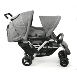 CHIC 4 BABY Duowagen DUO Melange Grijs Wit -Kleine Wondertjes chic 4 baby duowagen duo melange grijs wit a259647 2