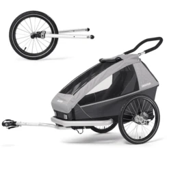 CROOZER Kid Keeke 1 Fietskar Stone Grijs Inclusief Joggerset