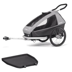 CROOZER Kid Keeke 1 Kinderfietskar Stone Grijs Inclusief Beschermbak Voor De Voetenruimte