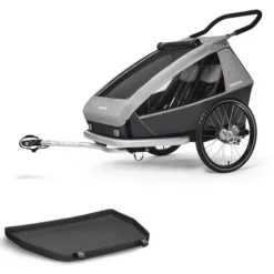 CROOZER Kid Keeke 2 Kinderfietskar Stone Grijs Inclusief Beschermbak Voor De Voetenruimte
