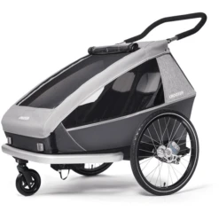 CROOZER Kid Keeke 2 Kinderfietskar Stone Grijs Inclusief Beschermbak Voor De Voetenruimte -Kleine Wondertjes croozer kid keeke 2 kinderfietskar stone grijs inclusief beschermbak voor de voetenruimte a417110 4