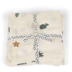 Done By Deer ™ Gaasluiers Zee Friends 3-pack -Kleine Wondertjes done by deer gaasluiers zee friends 3 pack a342114 2