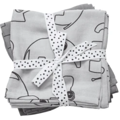 Done By Deer ™ Spit Towel 2-pack Contour Grijs -Kleine Wondertjes done by deer spit towel 2 pack contour grijs a281209 1