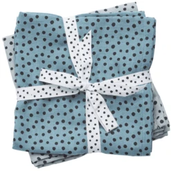 Done By Deer ™ Spit Towel 2-pack Happy Dots Blauw -Kleine Wondertjes done by deer spit towel 2 pack happy dots blauw a281215 1