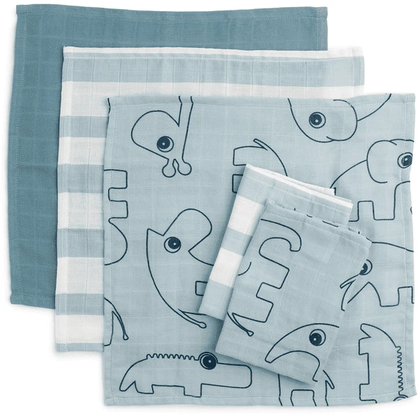 Done By Deer ™ Washandje 5-pack Hert Friends Blauw 2 Done By Deer ™ Washandje 5-pack Hert Friends Blauw - Afbeelding 2
