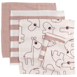 Done By Deer ™ Washandje 5-pack Hert Friends Roze -Kleine Wondertjes done by deer washandje 5 pack hert friends roze a341906 3