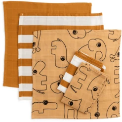 Done By Deer ™ Washandje 5-pack Herten Friends Geel -Kleine Wondertjes done by deer washandje 5 pack herten friends geel a341905 3