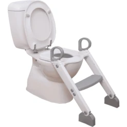 Dreambaby Dream Baby ® Toilettrainer Met Ladder In Grijs/wit -Kleine Wondertjes dream baby toilettrainer met ladder in grijs wit a318502 2