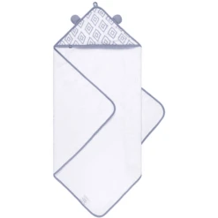 Emma & Noah Hooded Handdoek Ruitje Blauw 80 X 80 Cm -Kleine Wondertjes emma amp noah hooded handdoek ruitje blauw 80 x 80 cm a297455 2