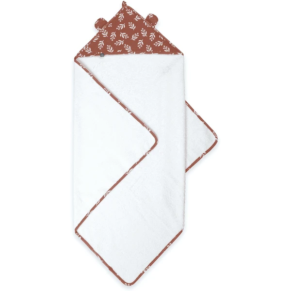 Emma & Noah Hooded Towel Floral Mocca 3 Emma & Noah Hooded Towel Floral Mocca - Afbeelding 3