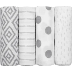 Emma & Noah Mousseline Luiers Set Van 4 Ruiten Grijs 70 X 70 Cm -Kleine Wondertjes emma amp noah mousseline luiers set van 4 ruiten grijs 70 x 70 cm a312737 2