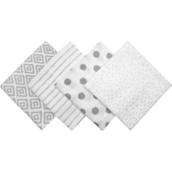 Emma & Noah Mousseline Luiers Set Van 4 Ruiten Grijs 70 X 70 Cm -Kleine Wondertjes emma amp noah mousseline luiers set van 4 ruiten grijs 70 x 70 cm a312737 3