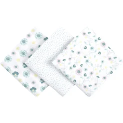 Emma & Noah Hydrofiele Doeken 3 Stuks Bloemen Mint 80 X 80 Cm -Kleine Wondertjes emma noah hydrofiele doeken 3 stuks bloemen mint 80 x 80 cm a275501 4