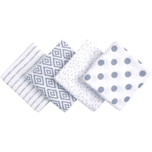 Emma & Noah Hydrofiele Doeken 4 Stuks Blauw 80 X 80 Cm 4 Emma & Noah Hydrofiele Doeken 4 Stuks Blauw 80 X 80 Cm - Afbeelding 4