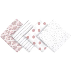 Emma & Noah Hydrofiele Doeken 4 Stuks Roze 80 X 80 Cm -Kleine Wondertjes emma noah hydrofiele doeken 4 stuks roze 80 x 80 cm a275419 3