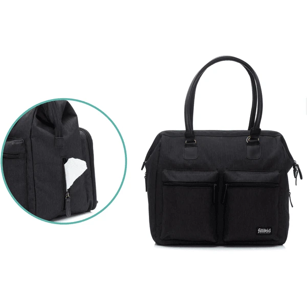 Fillikid Luiertas Oxford Zwart 5 Fillikid Luiertas Oxford Zwart - Afbeelding 5