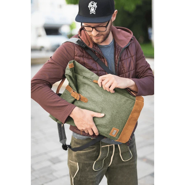 Fillikid Rolltop Berlin Rugzak Groen Gemêleerd 2 Fillikid Rolltop Berlin Rugzak Groen Gemêleerd - Afbeelding 2