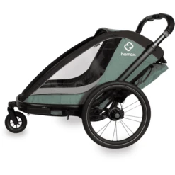 Hamax Kinderfietskar Cocoon ONE Met Verstelbare Slaapstand Green / Black -Kleine Wondertjes hamax kinderfietskar cocoon one met verstelbare slaapstand green black a415136 3