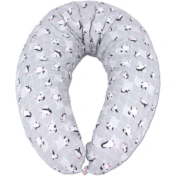 HOBEA-Germany Voedingskussen Penguin Grijs Wit -Kleine Wondertjes hobea germany voedingskussen penguin grijs wit a267361 3