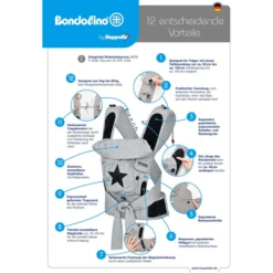 Hoppediz Draagzak Bondolino Plus Popeline One Size Grijs Melange -Kleine Wondertjes hoppediz draagzak bondolino plus popeline one size grijs melange a272718 2