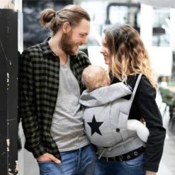 Hoppediz Draagzak Bondolino Plus Popeline One Size Grijs Met Sterren -Kleine Wondertjes hoppediz draagzak bondolino plus popeline one size grijs met sterren a272719 2