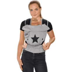 Hoppediz Draagzak Bondolino Plus Popeline One Size Grijs Met Sterren -Kleine Wondertjes hoppediz draagzak bondolino plus popeline one size grijs met sterren a272719 4