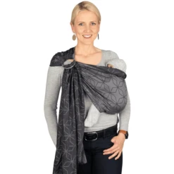 HOPPEDIZ Ring-Sling Draagdoek Jacquard Malmö Stone -Kleine Wondertjes hoppediz ring sling draagdoek jacquard malmoe stone a276312 4