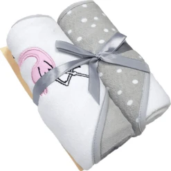 HÜTTE & CO Badhanddoek Met Kap Dubbelpak Roze